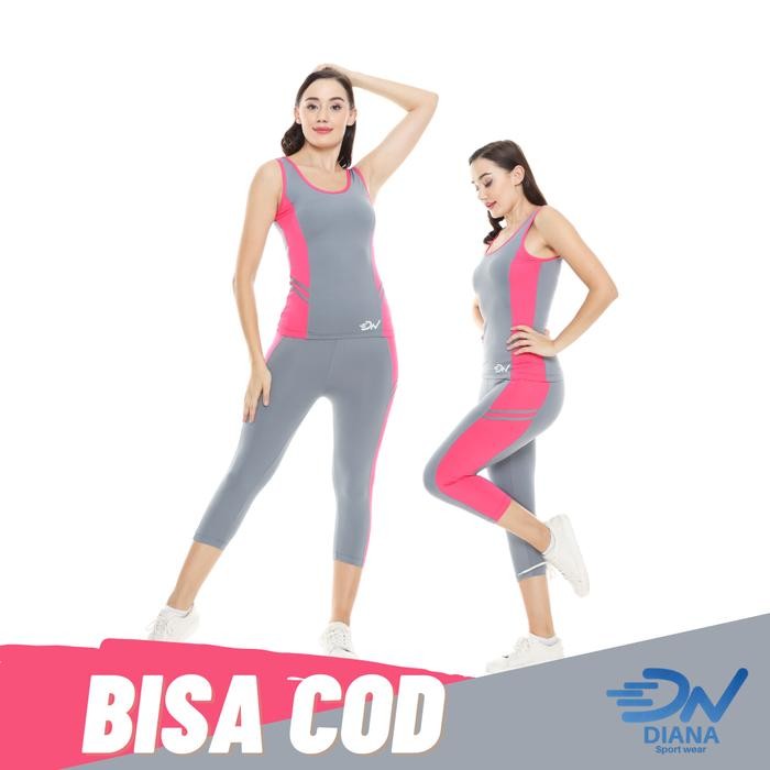 Setelan tangtop senam dan celana panjang olahraga senam wanita jumbo