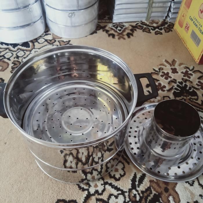 Pawongenz Dandang Bakso Stainless Tutup Kaca Ukuran 26Cm Panci Bakso Tutup Kaca