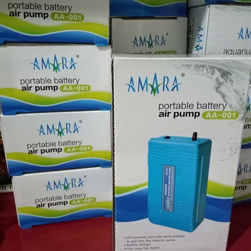 Pompa gelembung udara oxygen ikan amara aa-001 portable baterai