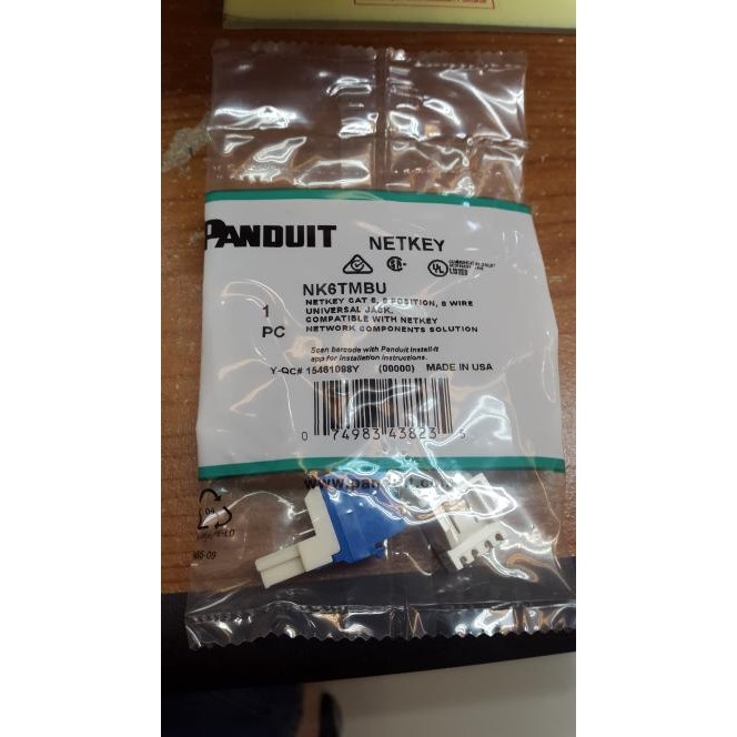 MODULAR PANDUIT NETKEY CAT 6 NK6TMBU / PANDUIT / MODULAR PANDUIT CAT 6