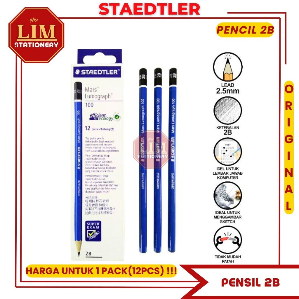 

Pensil 2B Staedtler / Pensil Komputer 2B 12pcs