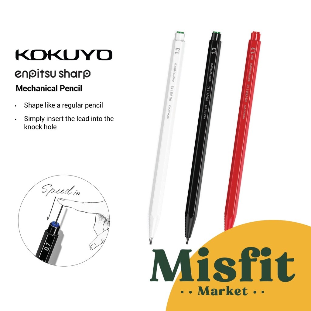 

Kokuyo Enpitsu Mechanical Pencil 0.3 0.5 0.7 0.9 1.3 mm Pensil Mekanik Mekanikal