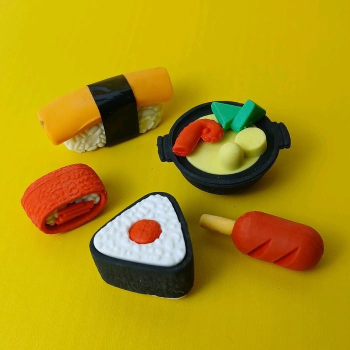 

ID PENGHAPUS KARAKTER BENTUK SUSHI MAKANAN SENSORY PLAY ANAK 1SET(1KOTAK) STATIONERY HIJAU