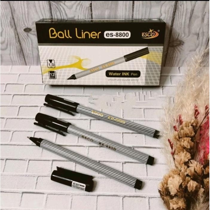 

ID PULPEN ESCO BALL LINER ES-8800 TINTA HITAM 1.00 MM ISI 12 PCS