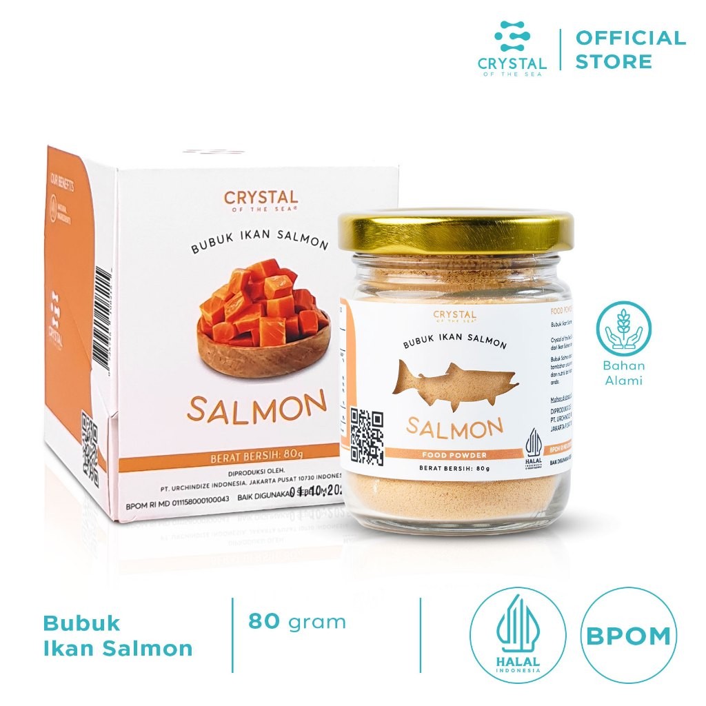 

CRYSTAL OF THE SEA Bubuk Ikan Salmon Halal BPOM 80GR Serbuk Tabur Food Powder Kaldu MPASI Tinggi