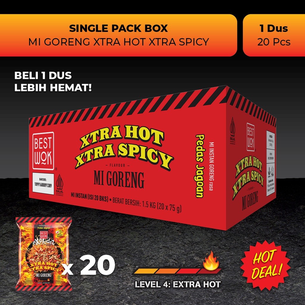 

Best Wok Mi Goreng Xtra Hot Xtra Spicy Dus 20 pcs