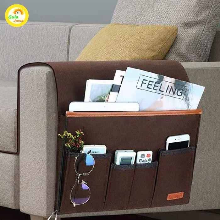 PROMO Kantong Remot Tas Gantung Remote Control Sofa Wadah Remot Tempat Penyimpanan Tv Ac Merasa