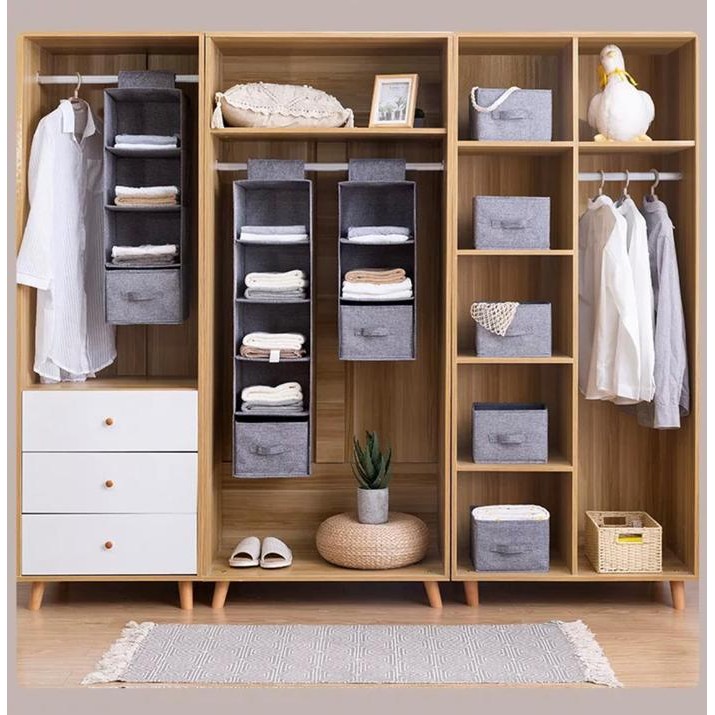 TERLARIS 5 susun tas gantung penyimpanan pakaian Gantungan tas loker tempat gantungan tas tersusun