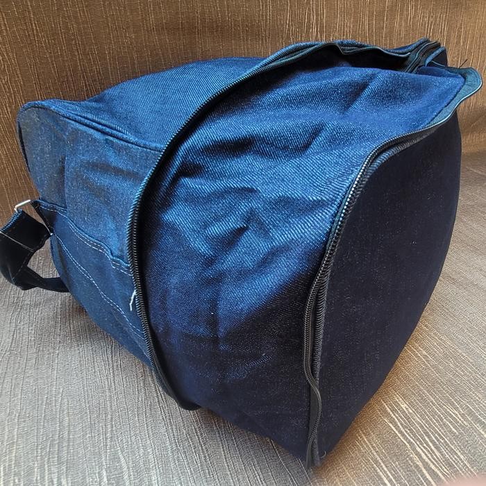 Tas Selempang Pakaian Travel Mudik Pria Wanita Bahan Jeans Denim Jumbo - Asli
