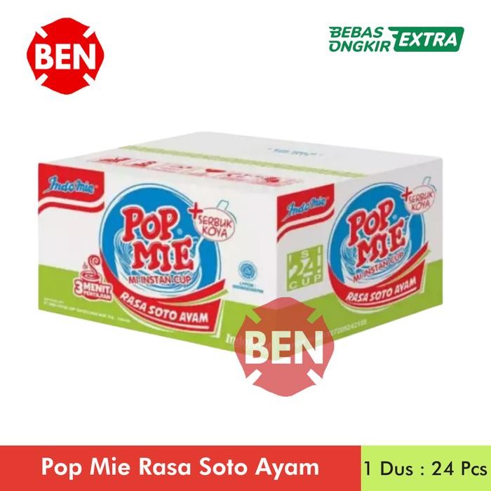 

POP MIE RASA SOTO AYAM 1 DUS 24 PCS CUP - POPMIE GELAS MURAH MI INSTAN