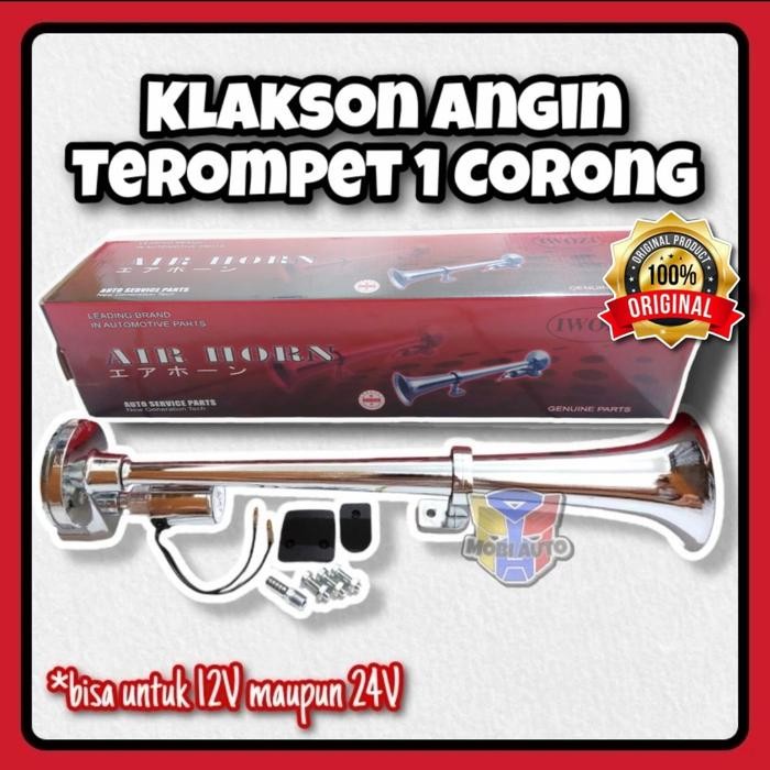 Unik Klakson Angin Terompet Air Horn 1 Corong Mobil 12V 24V