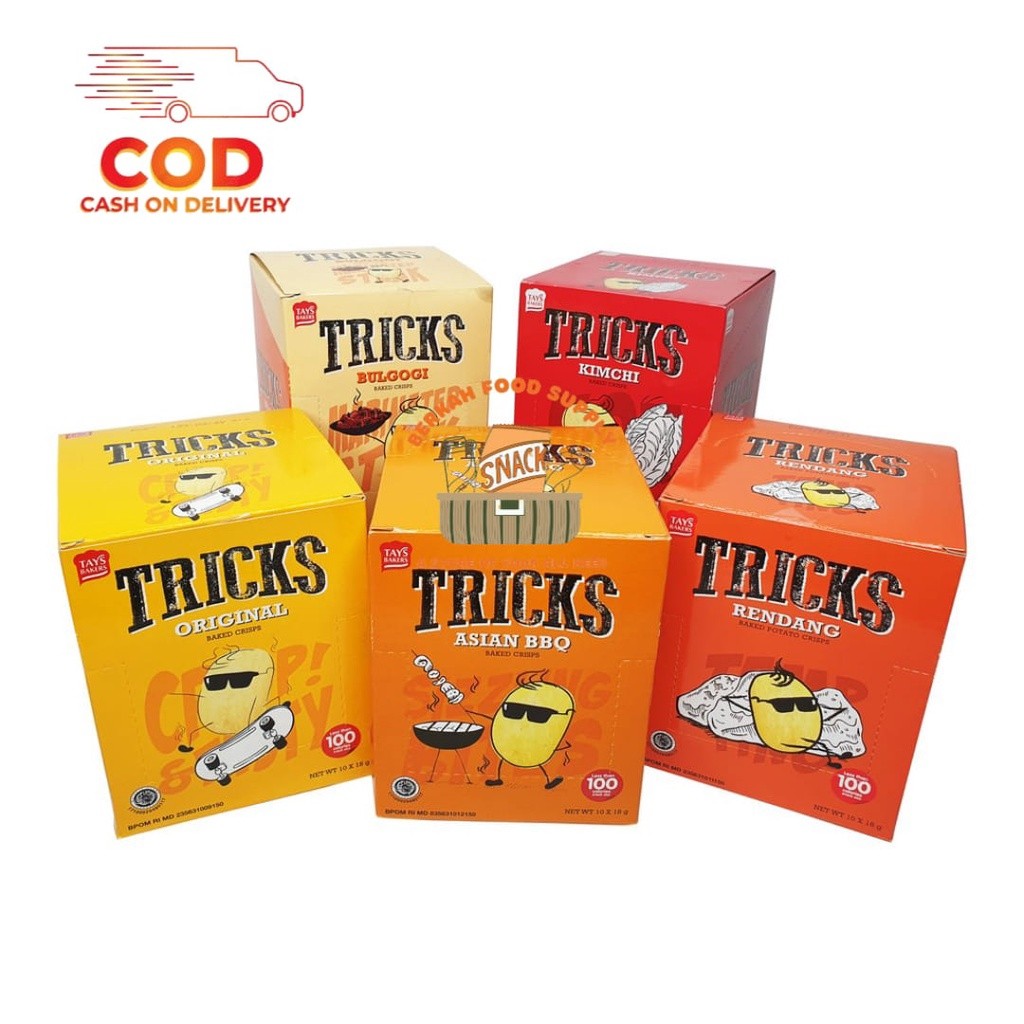 ( BERKAH ) TRICKS Biskuit Kentang Potato Baked Chips 10 x 20gr Tricks Original Tricks Cheese Ramyeon