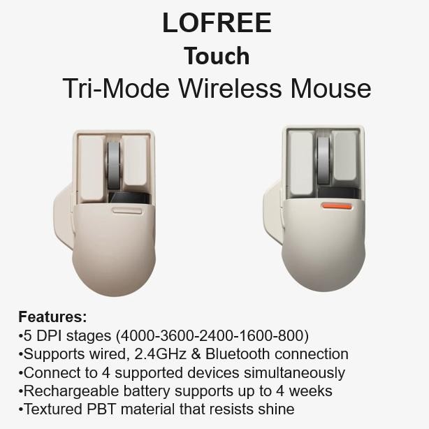 LOFREE TOUCH PBT Triple Mode Wireless Mouse