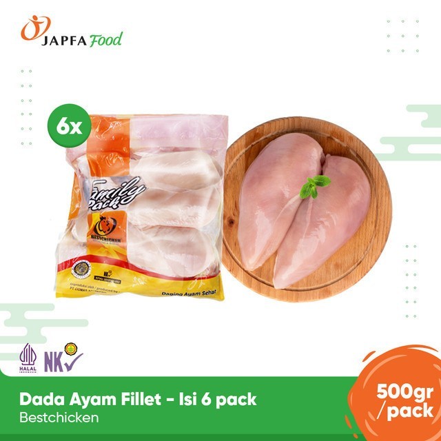 

TodayFre3sH- Bestchicken Dada Ayam Fillet - Dada Ayam Boneless Tanpa Kulit 500 gr - Isi 6 pack