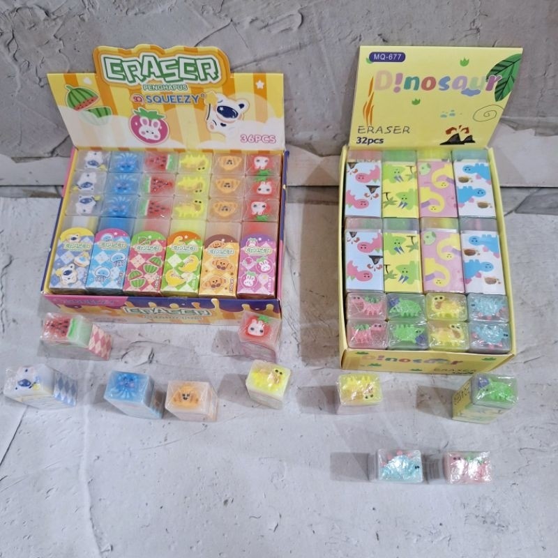 

(32/36 Pcs) Penghapus Dino/Fancy Mix