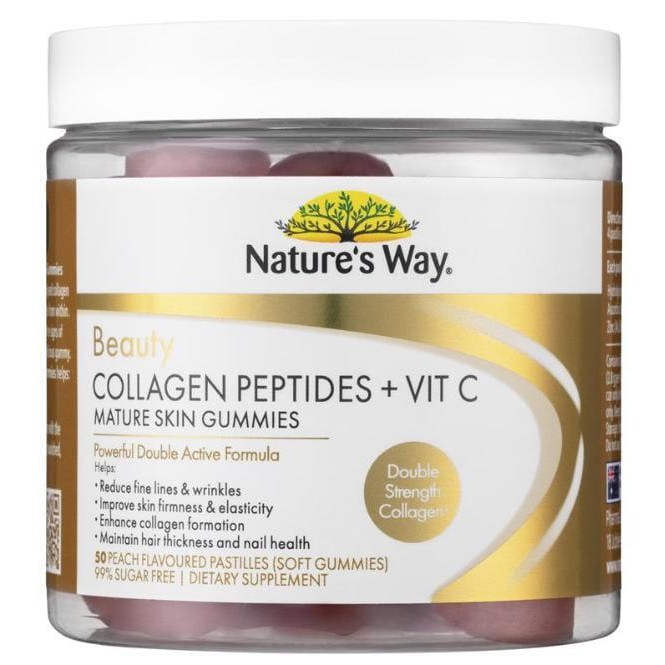 Nature'S Way Beauty Collagen Peptides + Vit C Mature Skin 50 Gummies Australia