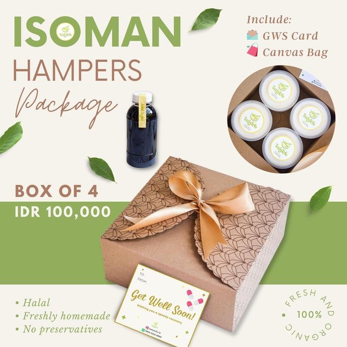

BeliSkrg,KirimHariini- ISOMAN Hampers Package Immune Booster Covid Kembang Tahu Susu Box of 4