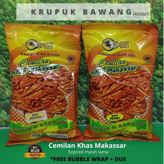 

PastikanDikirimLgsg- Krupuk / Kerupuk Bawang Spirit 450gram Camilan Khas Makassar / Makasar