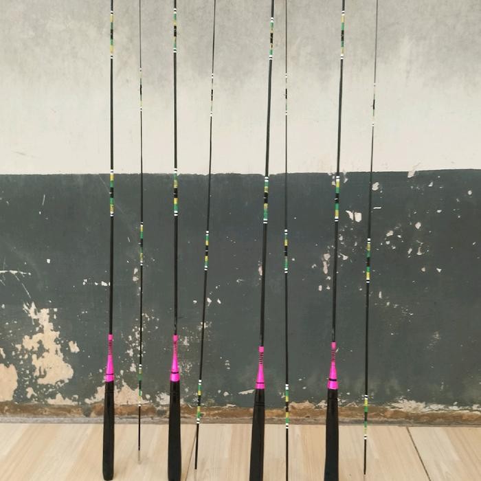 Joran Sambung Super Lentur Gagang Kayu Hitam Ukuran 180 Cm(Hanya Joran) Joran Wader Sambung