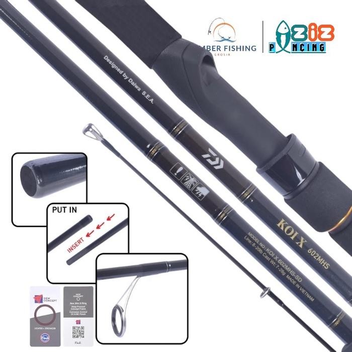 Daiwa Koi-X 602 Ms (Max Drag 8Kg) & Mhs (Max Drag 15Kg) Joran Pancing Spinning