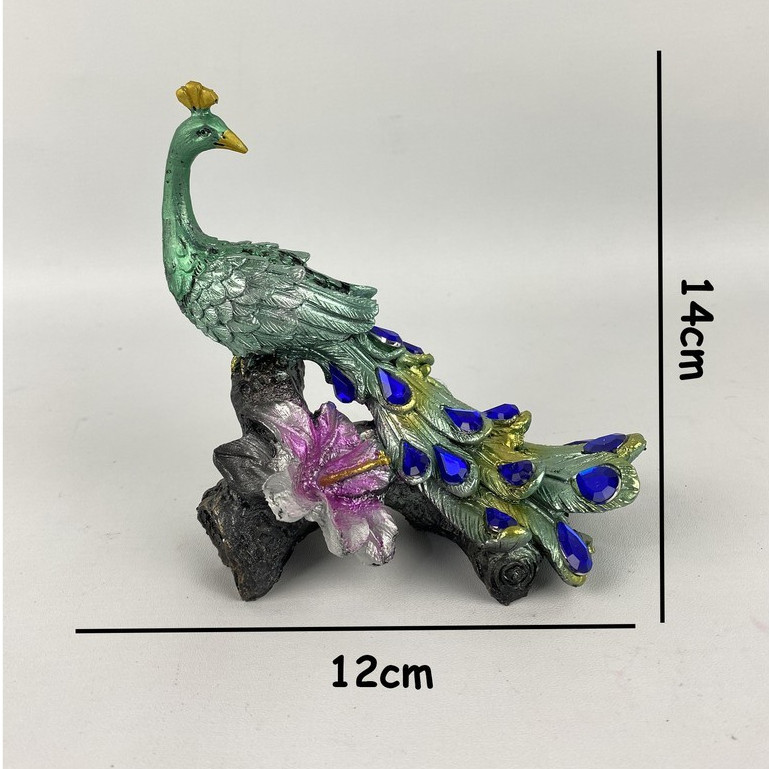 Pajangan Burung Merak Pajangan Hiasan Patung Animals Hewan Burung Merak Bahan Resin
