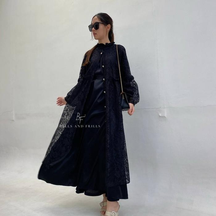 Hijrahive- Viola Outer Brukat Atasan Brukat Kondangan Pesta Wisuda Tile Cardigan Long Sleeve