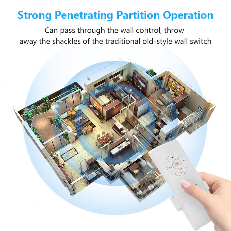 Universal Ceiling Fan Light Timing Wireless Remote Control Kit Smart Remote Adjust Speed Timing Ceil