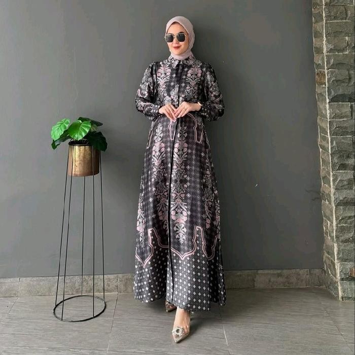 Elhaz- Dress Keira Hitam By Jelita Muslim Panjang