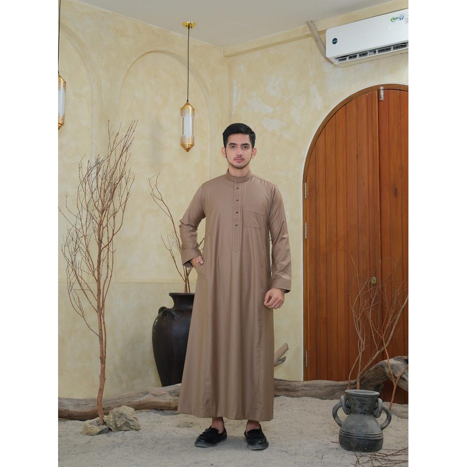 Elhaz- Al Haramain Series Semi Wol Thobe Utsman Jubah / Gamis Pria Remaja & Dewasa