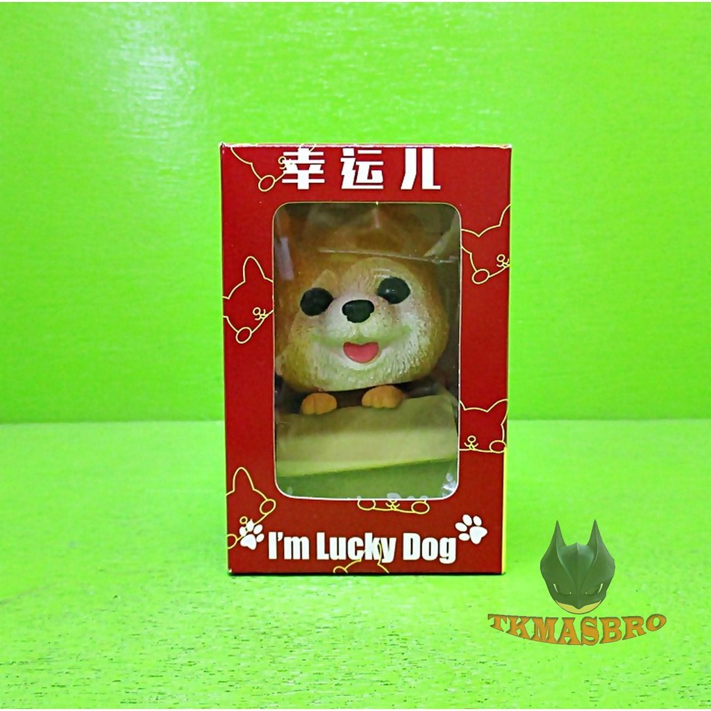 Pajangan kepala goyang Bobblehead Lucky Dog