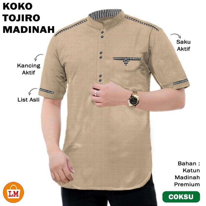 Hayat- Baju Koko Pria Muslim Tojiro Madinah Premium Lengan Pendek/18849-18855