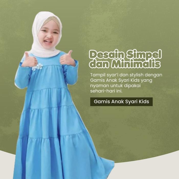 Hayat- Gogofashion 616 Gamis Anak Syari Kids Model Terbaru Baju Muslim Cewek