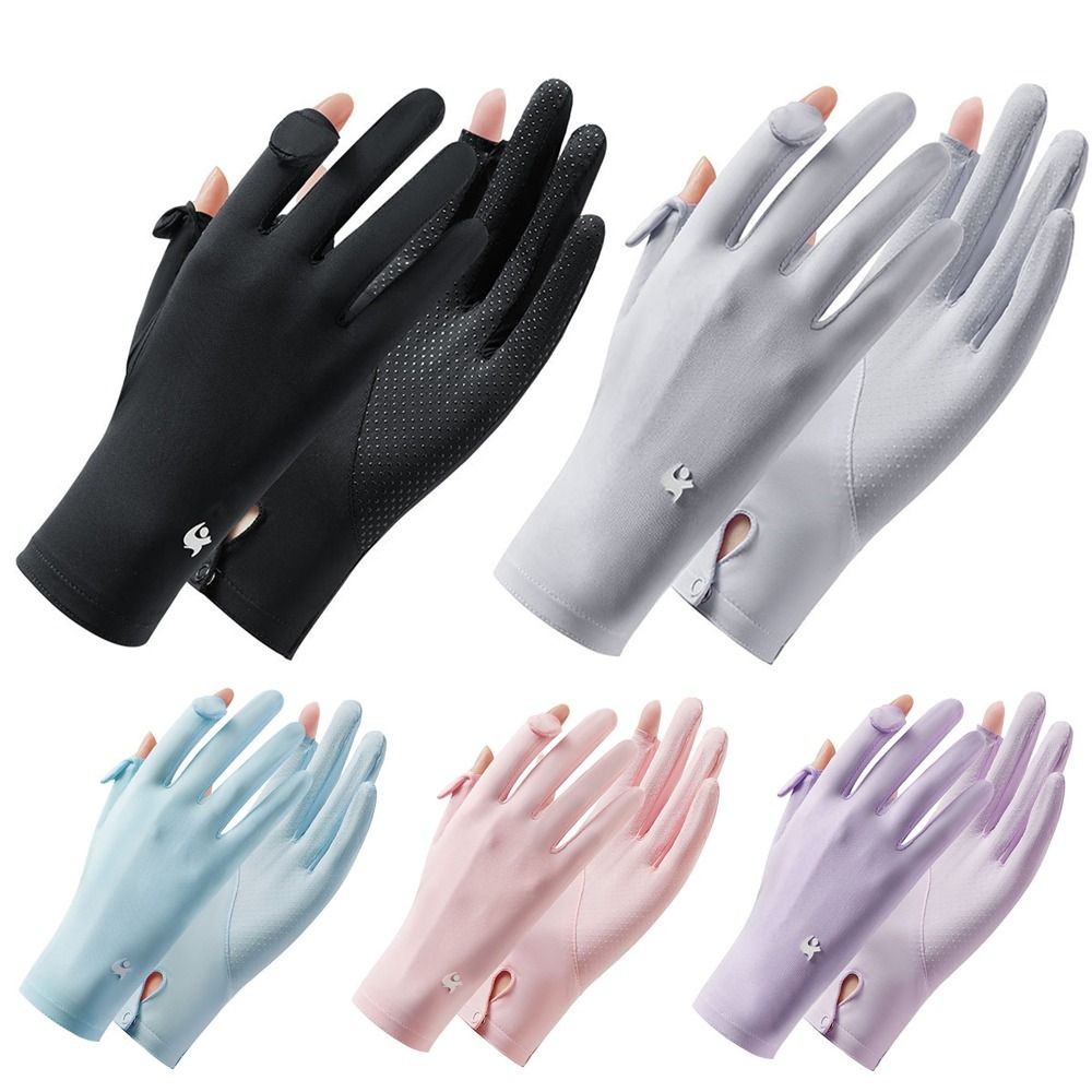 Cycling Driving Thin Summer Sun Protection Gloves Anti-Uv Gloves Ice Silk Gloves Mittens
