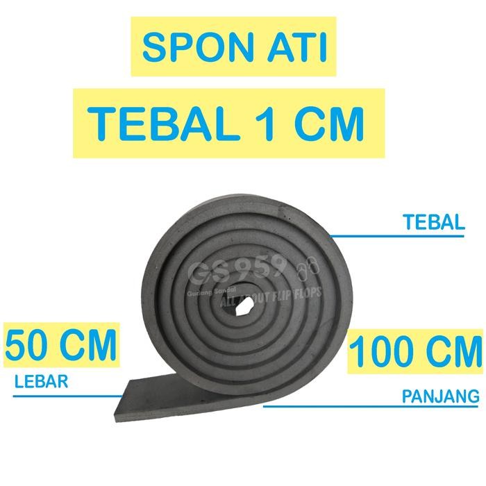 SPON ATI / BUSA ATI / SPON EVA TEBAL 1 CM HITAM UKURAN 50CM X 100CM
