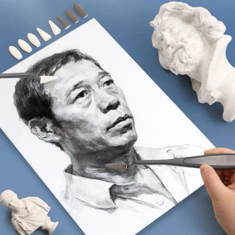 

Marie's Soft Blending Rubbing Knife Brush Set + Refill Pastel Charcoal Graphite