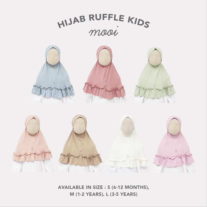 Khayr- Mooi Hijab Ruffle Anak Jilbab Anak Perempuan