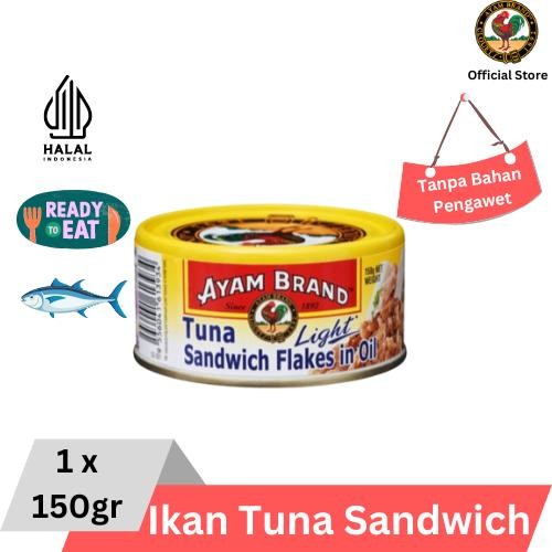 

IKAN TUNA KALENG SANDWICH FLAKES IN OIL AYAM BRAND 150GR
