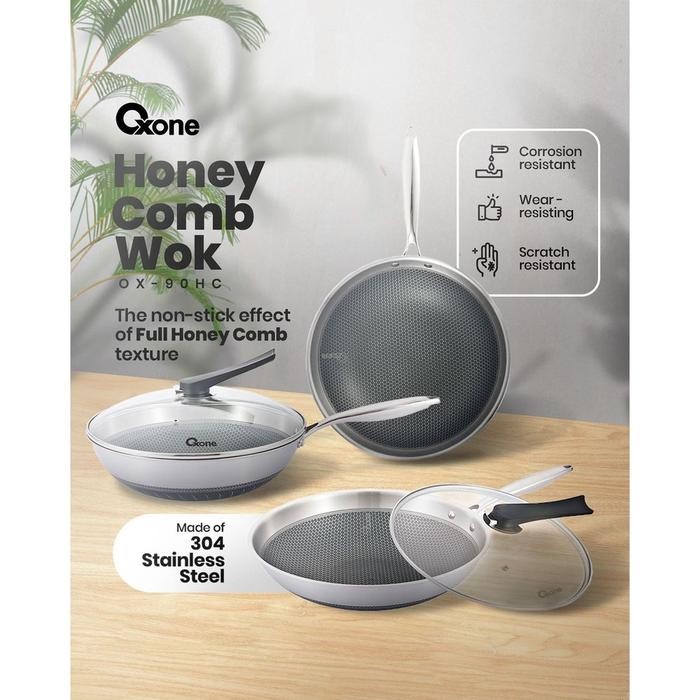 OXONE HONEY COMB WOK OX-90HC PREMIUM WAJAN anti-gores 304SS OX90HC