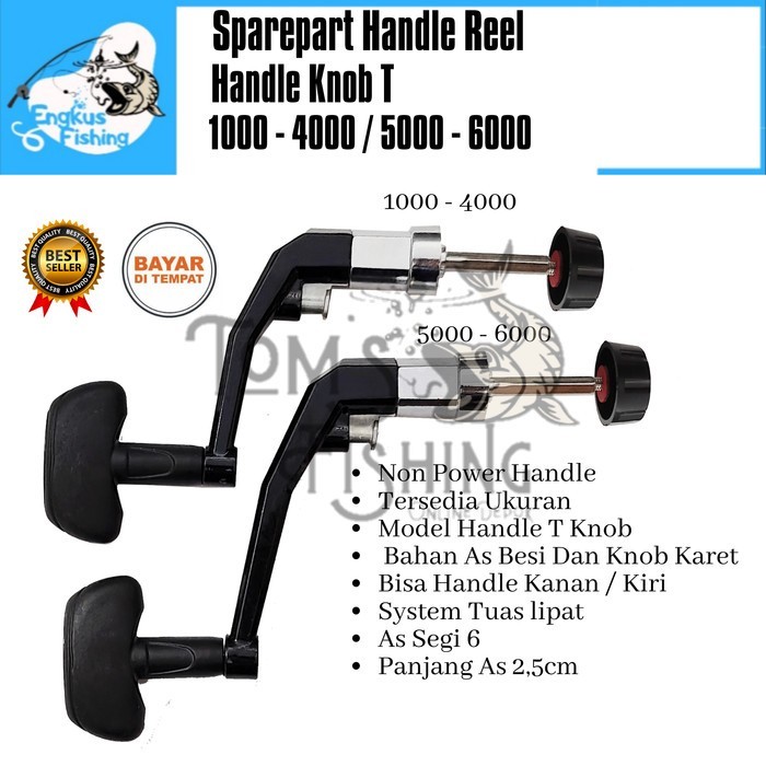 Sparepart Handle Reel Pancing T Knob 1000 - 6000 (Non Power Handle)