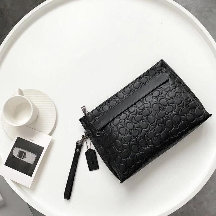 Tas Tangan Clutch Coach Pria Pouch In Signature Leather Original Store Branded Authentic