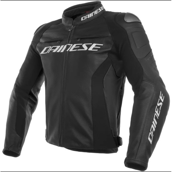 DAINESE JACKET RACING 3 LEATHER BLACK JACKET KULIT BIKERS 58