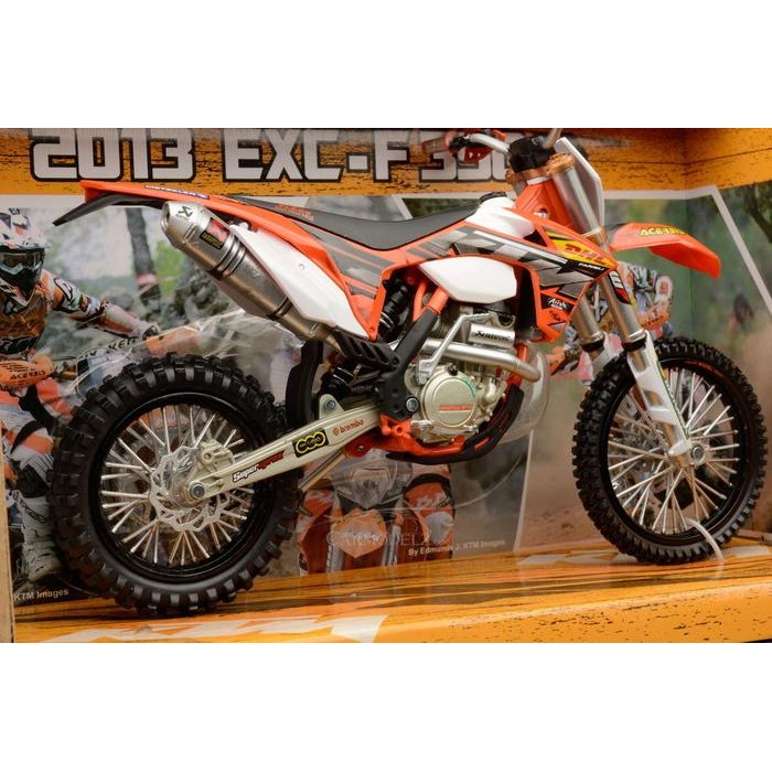 ready stok diecast miniatur motor cross trail ktm 350 exc-f 2012 factory dhl original