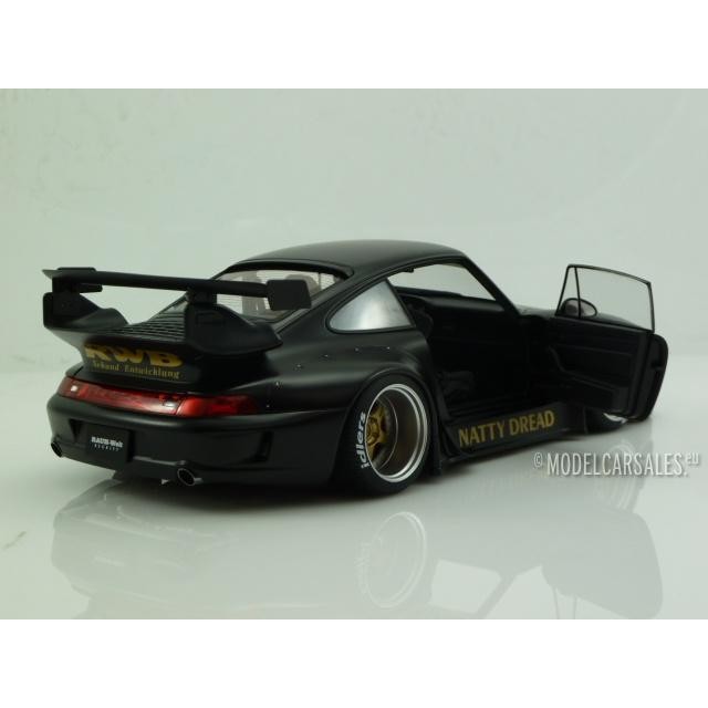 ready stok miniatur diecast 1/18 autoart porsche rwb 993 black white red original