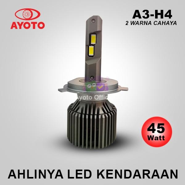(2pcs) Lampu LED Mobil AYOTO A2-H4 PNP 45 Watt 10000LM