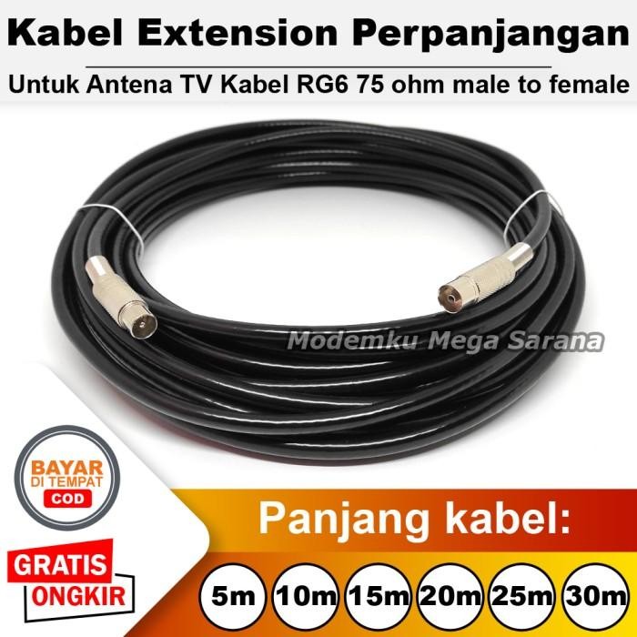 Hhs - Kabel Perpanjangan Antena Tv Male To Female Extension Tv Digital