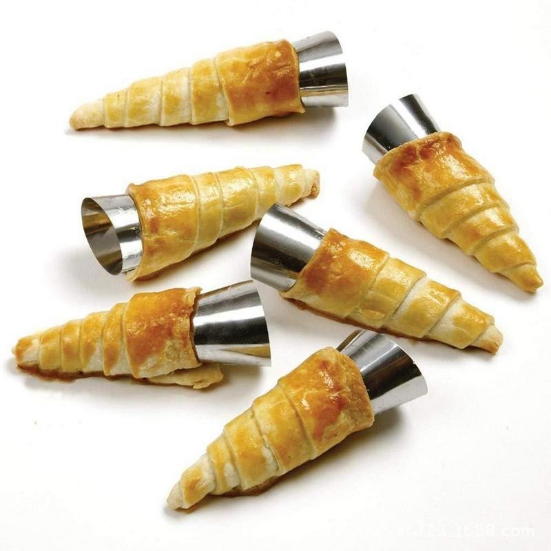 Cream Horn Mold 19pcs Cone Tubular Pastry Baking Mold Set Pastry Cream Horn Molds Screw Croissant Pa