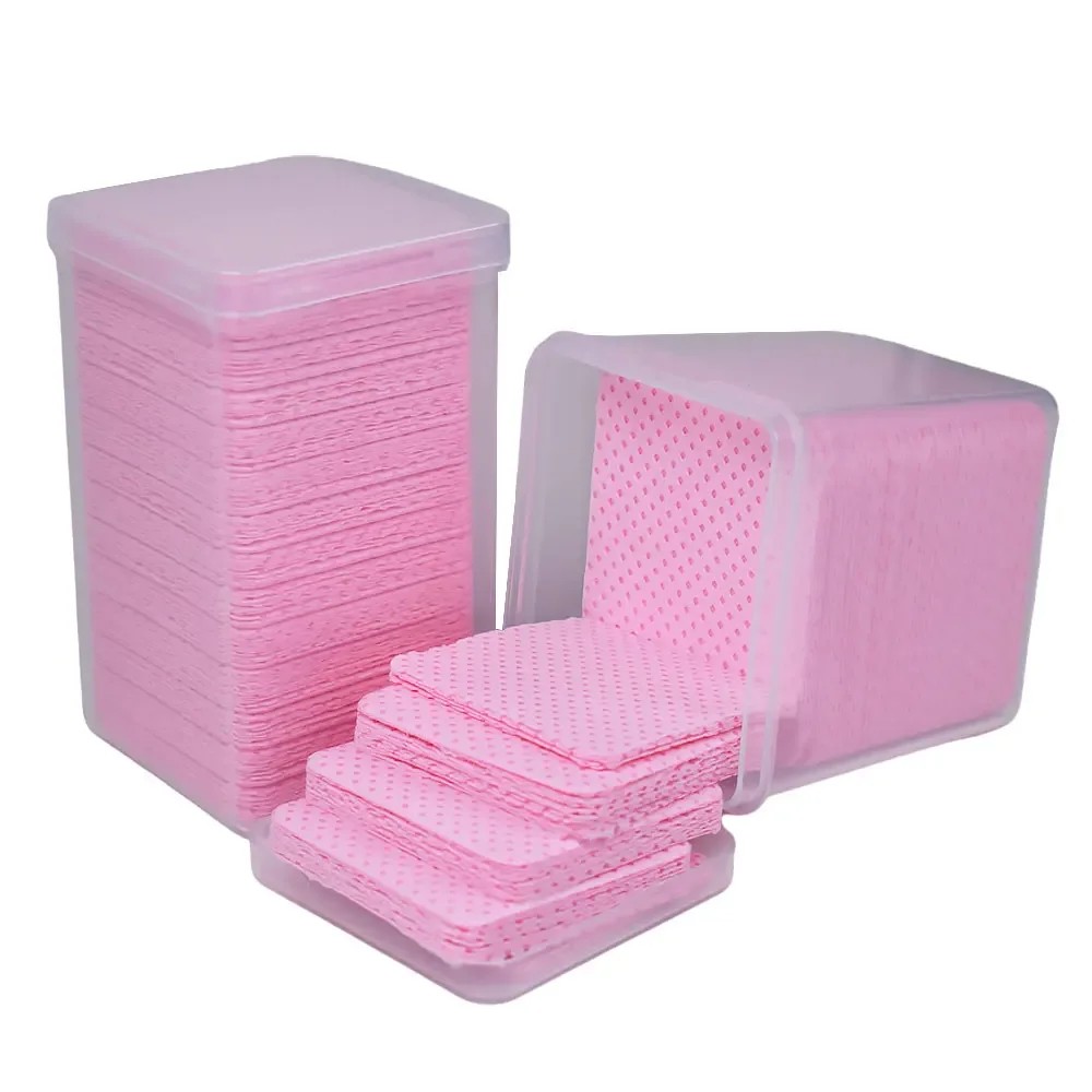 

200Pcs/Box Disposable Remover Cotton Pad Wipes Nail Polish Eyelashes Glue Cleaner Lint-Free Paper
