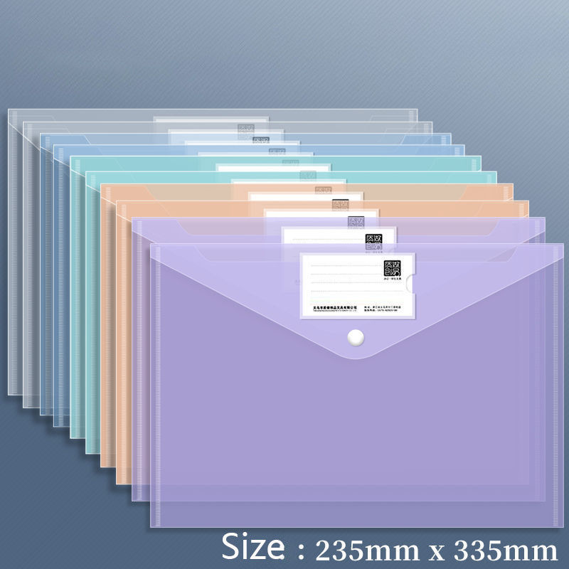 

10 Pcs Plastic Folders For Document, A4 Size Plastic Envelopes With Snap Closure, Clear File Folders