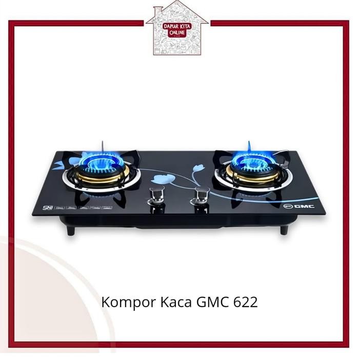 GMC Kompor Kaca 2tk /Kompor Gas 2 Tungku GMC Kaca Tempered Glass / Kompor Gas Tanam / Kompor 2