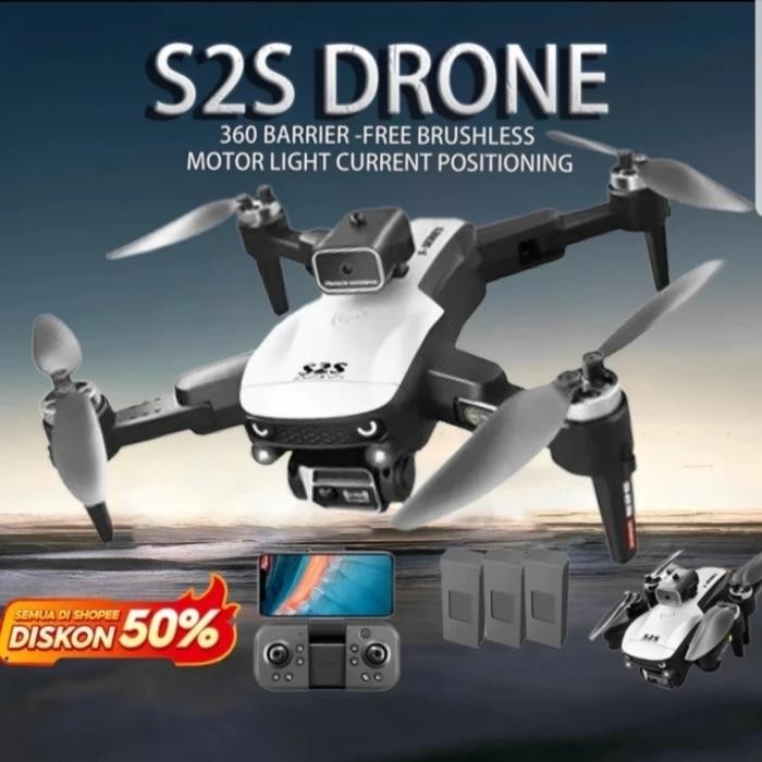( FreeOngkir ) Drone S2S Mini Brushless HD Camera [2 battery] Terlaris Termurah
